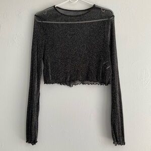 Sheer Shimmer Black Top